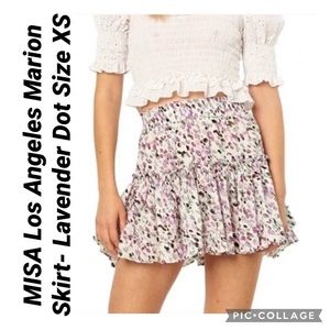 MISA Los Angeles Marion Skirt- Lavender Dot Size XS